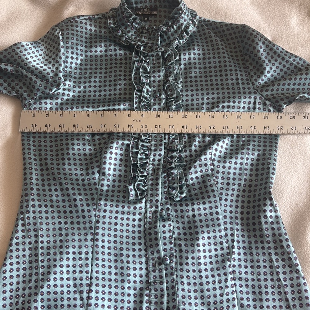 Satin Ruffled Button Down Blouse/Top - Picture 10 of 11